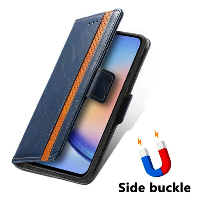 For Samsung Galaxy A35 5G Phone Cases CASENEO PU Leather Cover Stand with RFID Blocking Wallet - Blue - 4