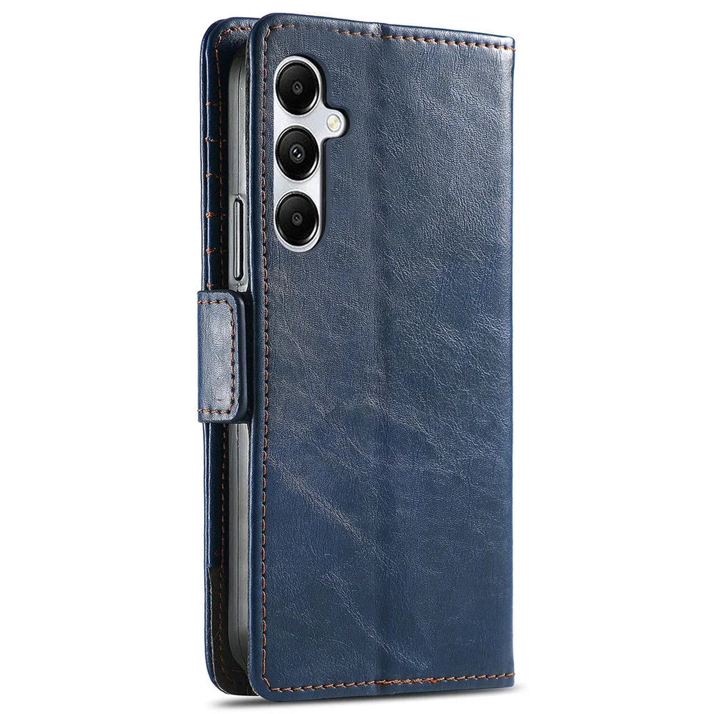 For Samsung Galaxy A35 5G Phone Cases CASENEO PU Leather Cover Stand with RFID Blocking Wallet - Blue - 6