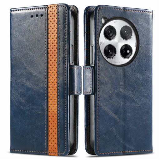 For OnePlus 12 5G Phone Cases CASENEO PU Leather Cover Stand with RFID Blocking Wallet - Blue - 1