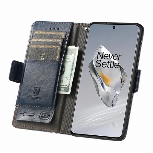 For OnePlus 12 5G Phone Cases CASENEO PU Leather Cover Stand with RFID Blocking Wallet - Blue - 2