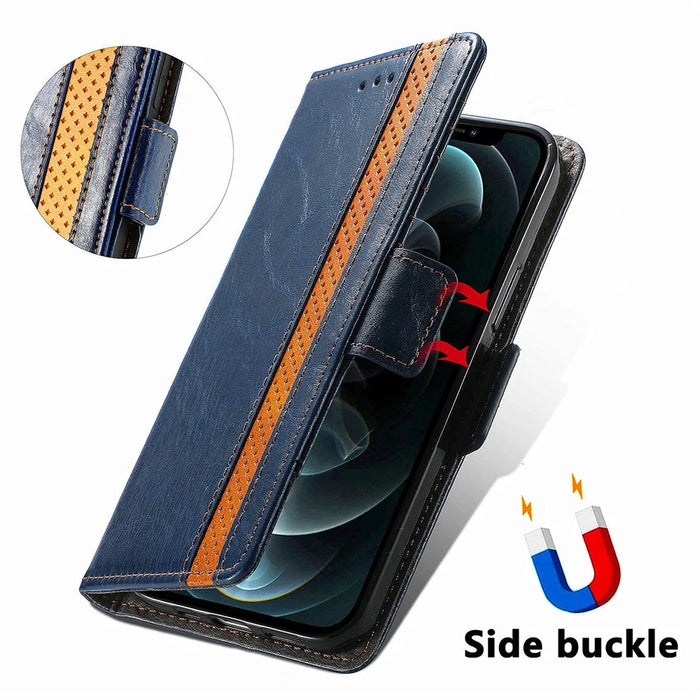 For OnePlus 12 5G Phone Cases CASENEO PU Leather Cover Stand with RFID Blocking Wallet - Blue - 4
