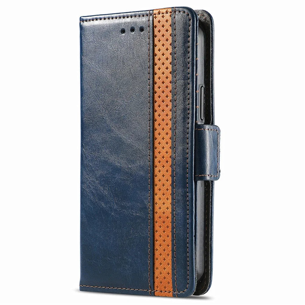 For OnePlus 12 5G Phone Cases CASENEO PU Leather Cover Stand with RFID Blocking Wallet - Blue - 6