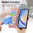 For Samsung Galaxy A55 5G Zipper Wallet Case Geometry Lines Leather Phone Cover with Strap - Pink - 6
