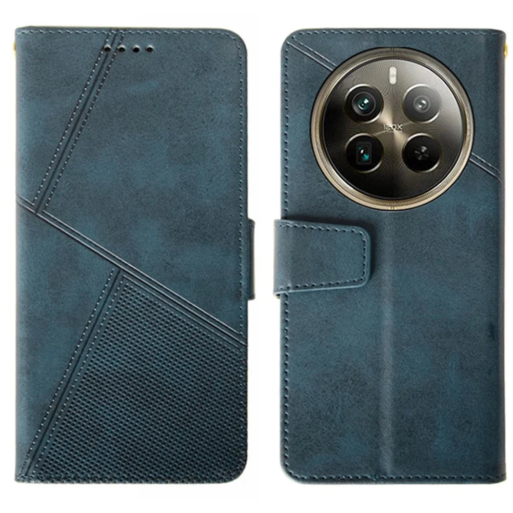 IDEWEI For Realme 12 Pro 5G / 12 Pro+ 5G Case Scratch-resistant Wallet Calf Texture Phone Cover - Blue - 1