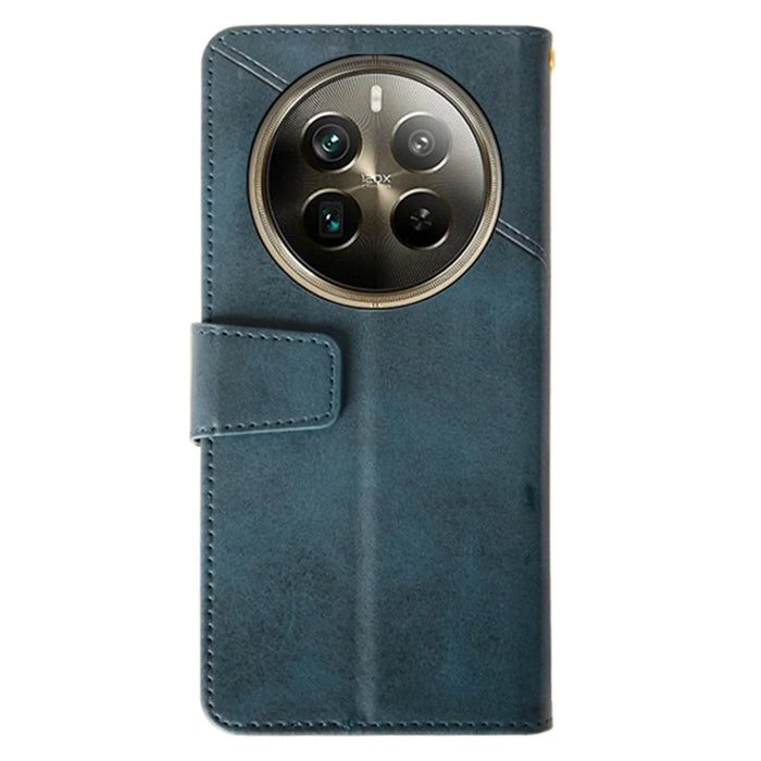 IDEWEI For Realme 12 Pro 5G / 12 Pro+ 5G Case Scratch-resistant Wallet Calf Texture Phone Cover - Blue - 5