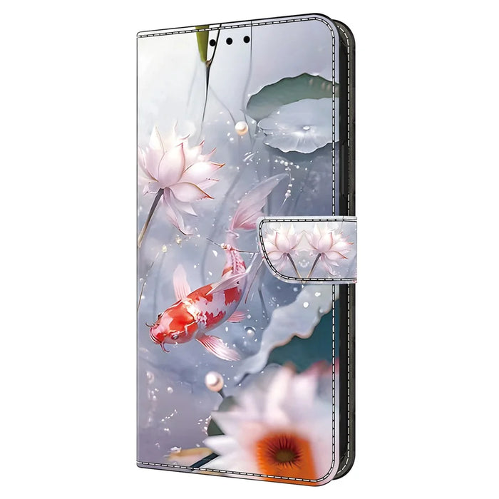 For Samsung Galaxy S23 FE Phone Case Pattern PU Leather Flip Cover with Magnetic Closure - Carp - 5