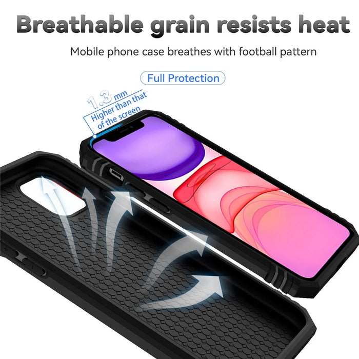 For iPhone 11 Case PC+TPU Kickstand Armour Phone Cover with Camera Slide Guard - Black - 2
