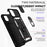 For iPhone 11 Case PC+TPU Kickstand Armour Phone Cover with Camera Slide Guard - Black - 7