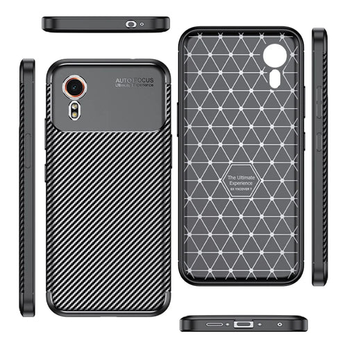 TPU Case for Samsung Galaxy Xcover7 Anti-Scratch Carbon Fiber Texture Phone Cover - 1