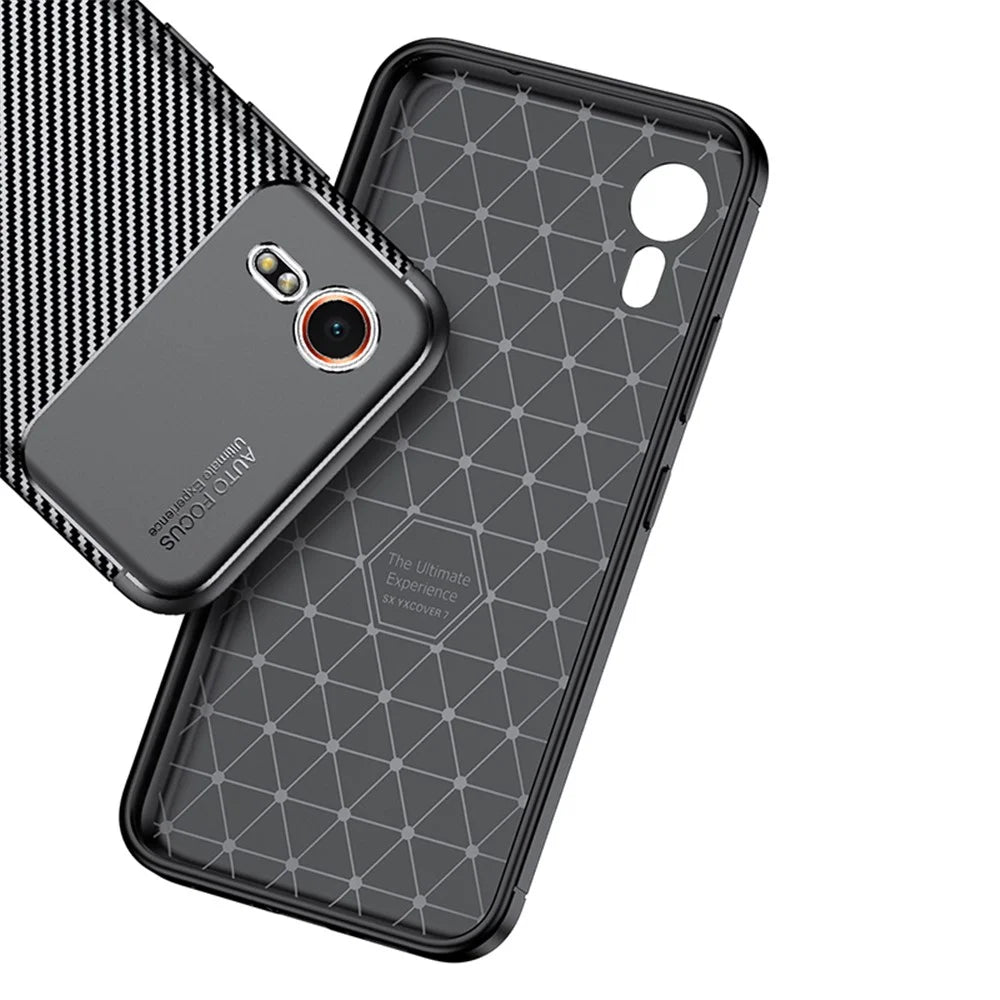 TPU Case for Samsung Galaxy Xcover7 Anti-Scratch Carbon Fiber Texture Phone Cover - 4