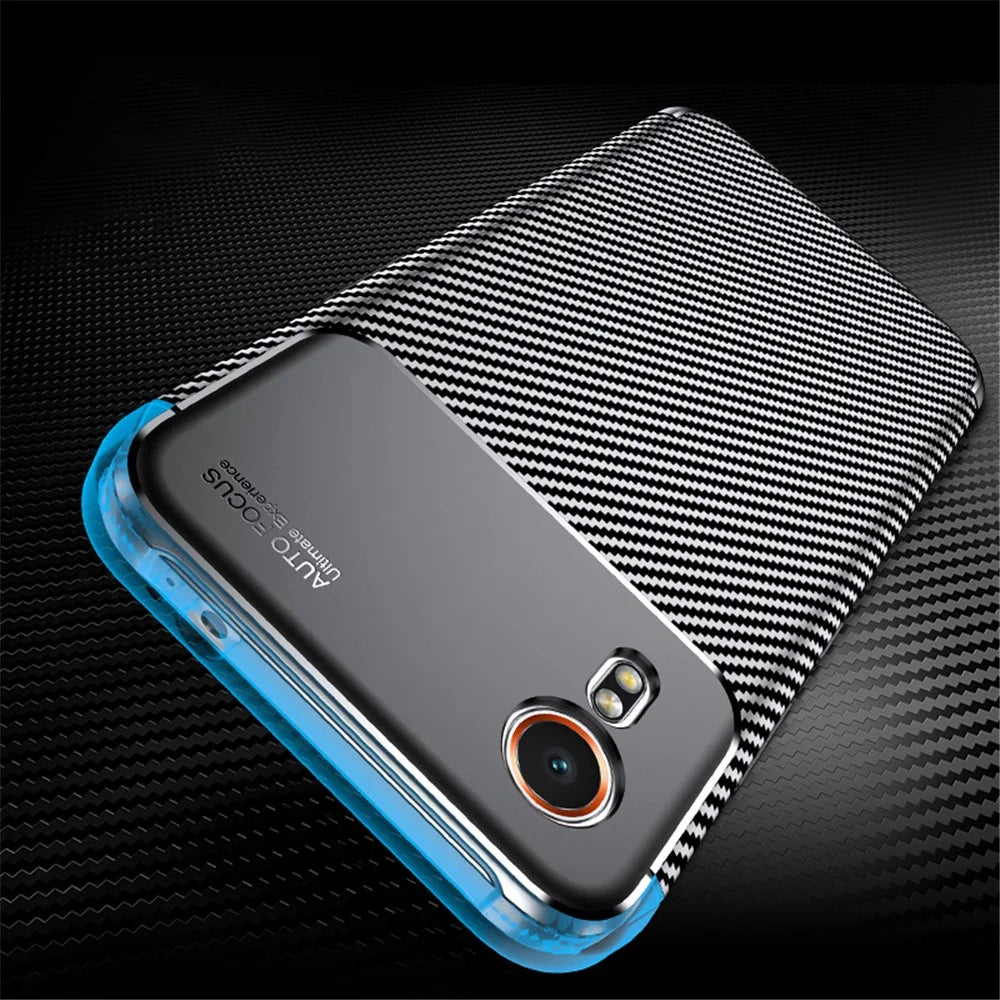 TPU Case for Samsung Galaxy Xcover7 Anti-Scratch Carbon Fiber Texture Phone Cover - 5
