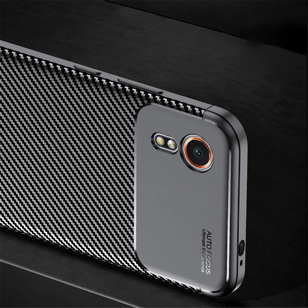 TPU Case for Samsung Galaxy Xcover7 Anti-Scratch Carbon Fiber Texture Phone Cover - 7