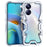 For Realme 10 Pro+ 5G Phone Case Mechanical Arm Aluminium Alloy Hollow Back Cover - Silver - 1