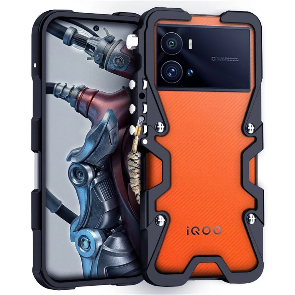 For vivo iQOO 9 / 9 Pro / 10 5G / 10 Pro 5G Case Aluminium Alloy Tough Armour Phone Cover - Black - 2