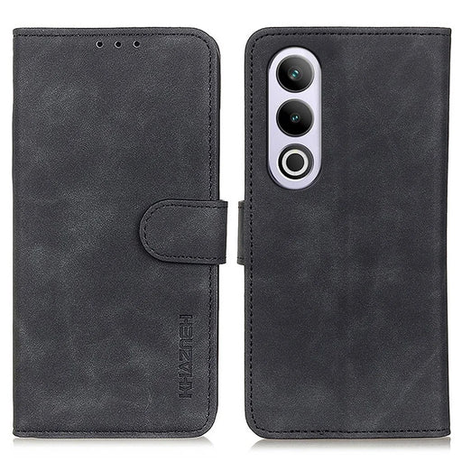 KHAZNEH For OnePlus Nord CE4 5G  / Oppo K12 Case Retro Design PU Leather Wallet Phone Cover - Black - 1