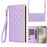 For Samsung Galaxy S24 Stand Wallet Phone Case PU Leather Flip Cover with Shoulder Strap - Purple - 1