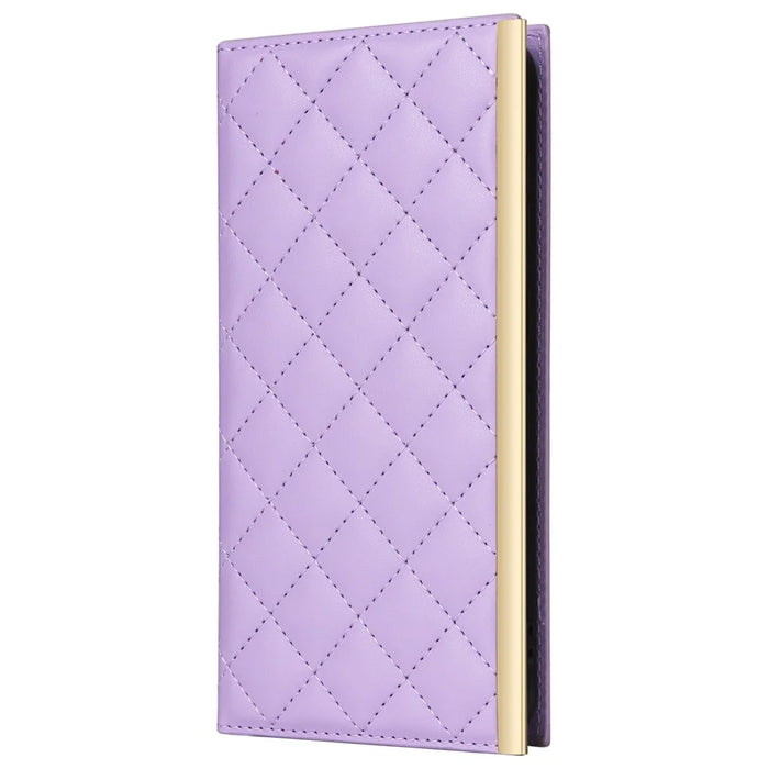 For Samsung Galaxy S24 Stand Wallet Phone Case PU Leather Flip Cover with Shoulder Strap - Purple - 7