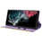 For Samsung Galaxy S22 Ultra 5G Wallet Case PU Leather Flip Phone Cover with Shoulder Strap - Purple - 3