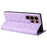 For Samsung Galaxy S22 Ultra 5G Wallet Case PU Leather Flip Phone Cover with Shoulder Strap - Purple - 4