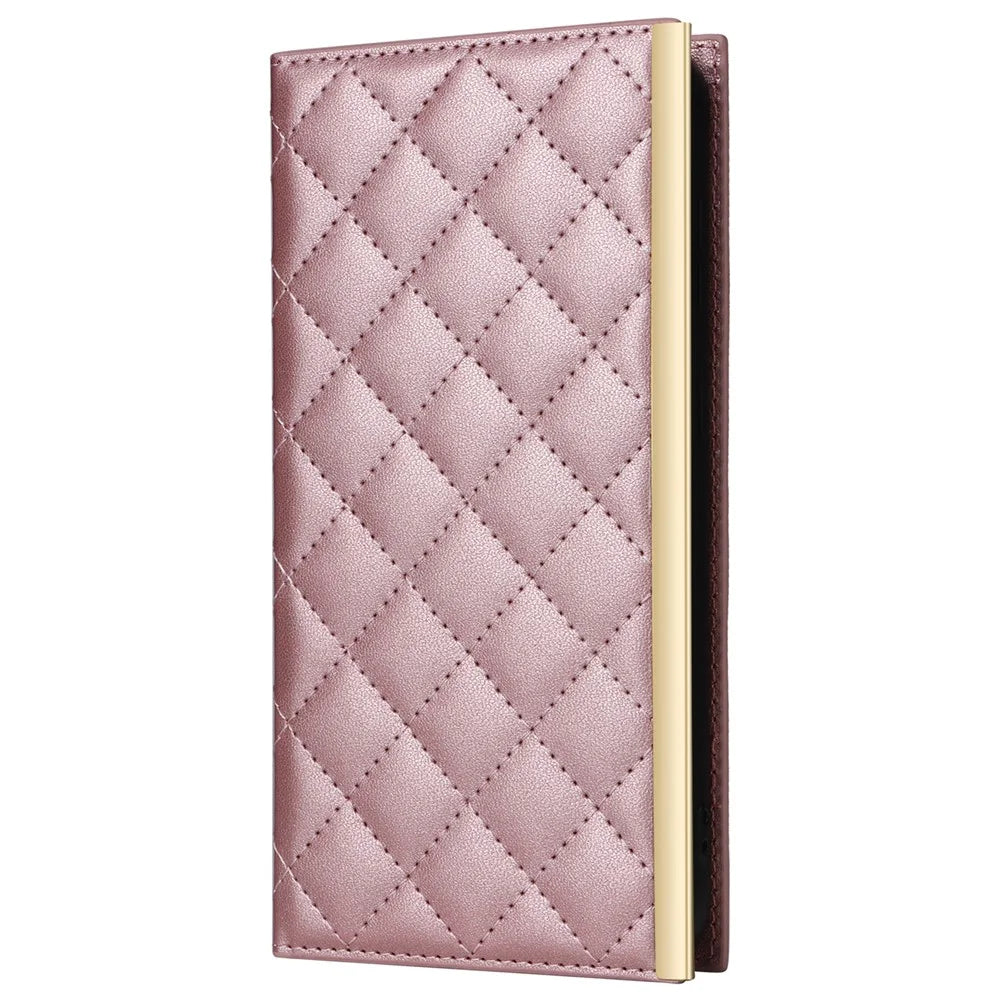 For Samsung Galaxy S23 FE Case PU Leather Suction Cup Phone Cover with Shoulder Strap - Rose Gold - 7
