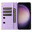 For Samsung Galaxy S23 Leather Case Suction Cup Wallet Flip Phone Cover with Shoulder Strap - Purple - 2