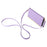For Samsung Galaxy S23 Leather Case Suction Cup Wallet Flip Phone Cover with Shoulder Strap - Purple - 4