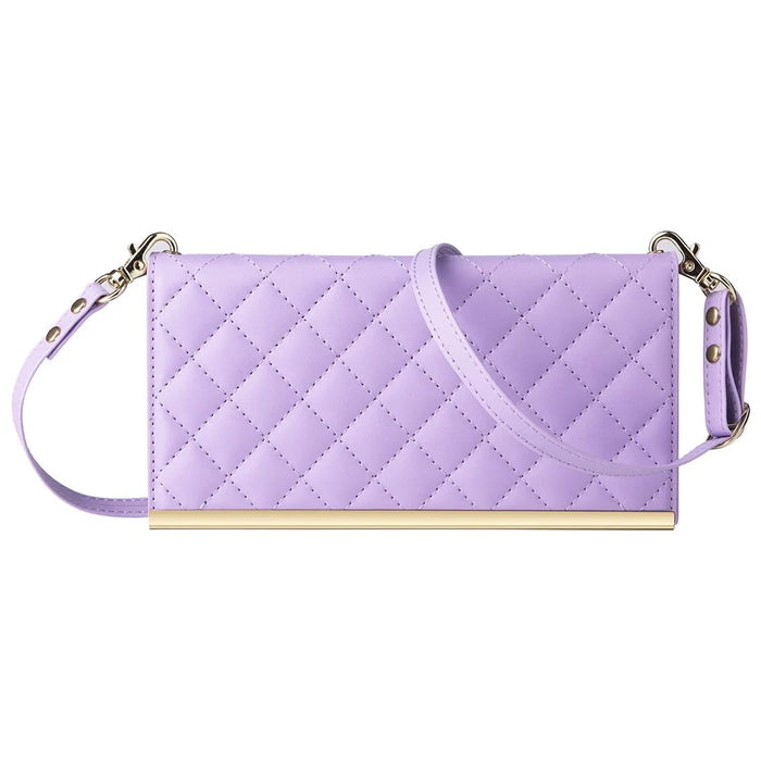 For Samsung Galaxy S23 Leather Case Suction Cup Wallet Flip Phone Cover with Shoulder Strap - Purple - 5