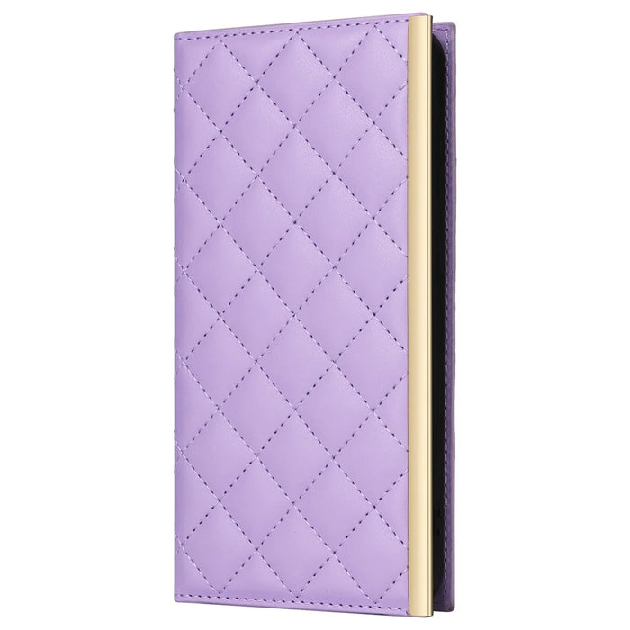 For Samsung Galaxy S23 Leather Case Suction Cup Wallet Flip Phone Cover with Shoulder Strap - Purple - 6
