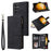 For Samsung Galaxy S24 Ultra Cell Phone Case Multiple Card Slots PU Leather Protection Cover - Black - 1