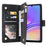 For Samsung Galaxy A05 4G Case Multiple Card Slots Anti-fall Zipper Pocket Leather Phone Cover - Black - 2
