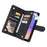 For Samsung Galaxy A05 4G Case Multiple Card Slots Anti-fall Zipper Pocket Leather Phone Cover - Black - 4