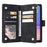 For Samsung Galaxy A05 4G Case Multiple Card Slots Anti-fall Zipper Pocket Leather Phone Cover - Black - 6
