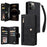 For iPhone 12 Pro Max Case Rivet Decor PU Leather Wallet Flip Phone Cover - Black - 1