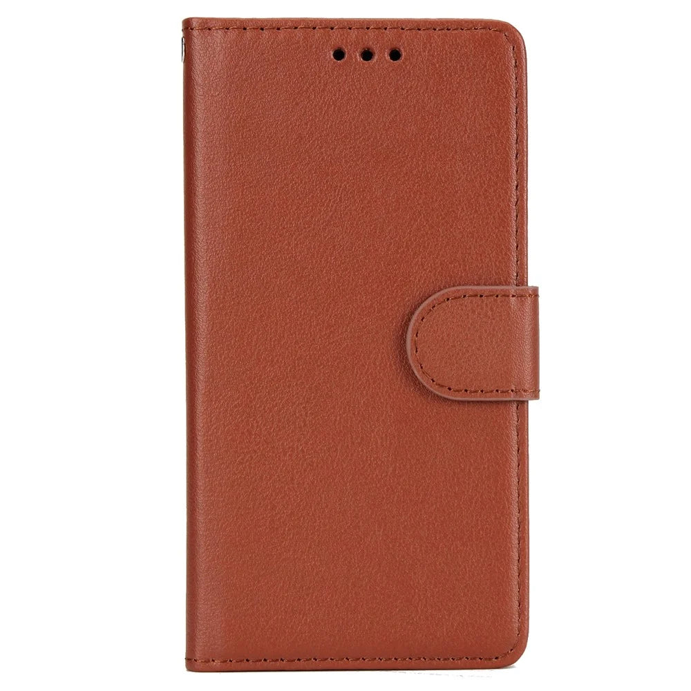 For iPhone 7 / 8 / SE (2020) / SE (2022) Case PU Leather 3 Card Slots Stand Phone Cover - Brown - 6