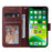 For iPhone 13 mini Case PU Leather Phone Cover with Card Slots Wallet - Wine Red - 2