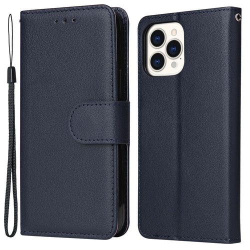 For iPhone 11 Pro Shockproof Case Anti-Scratch PU Leather Wallet Phone Cover - Blue - 1