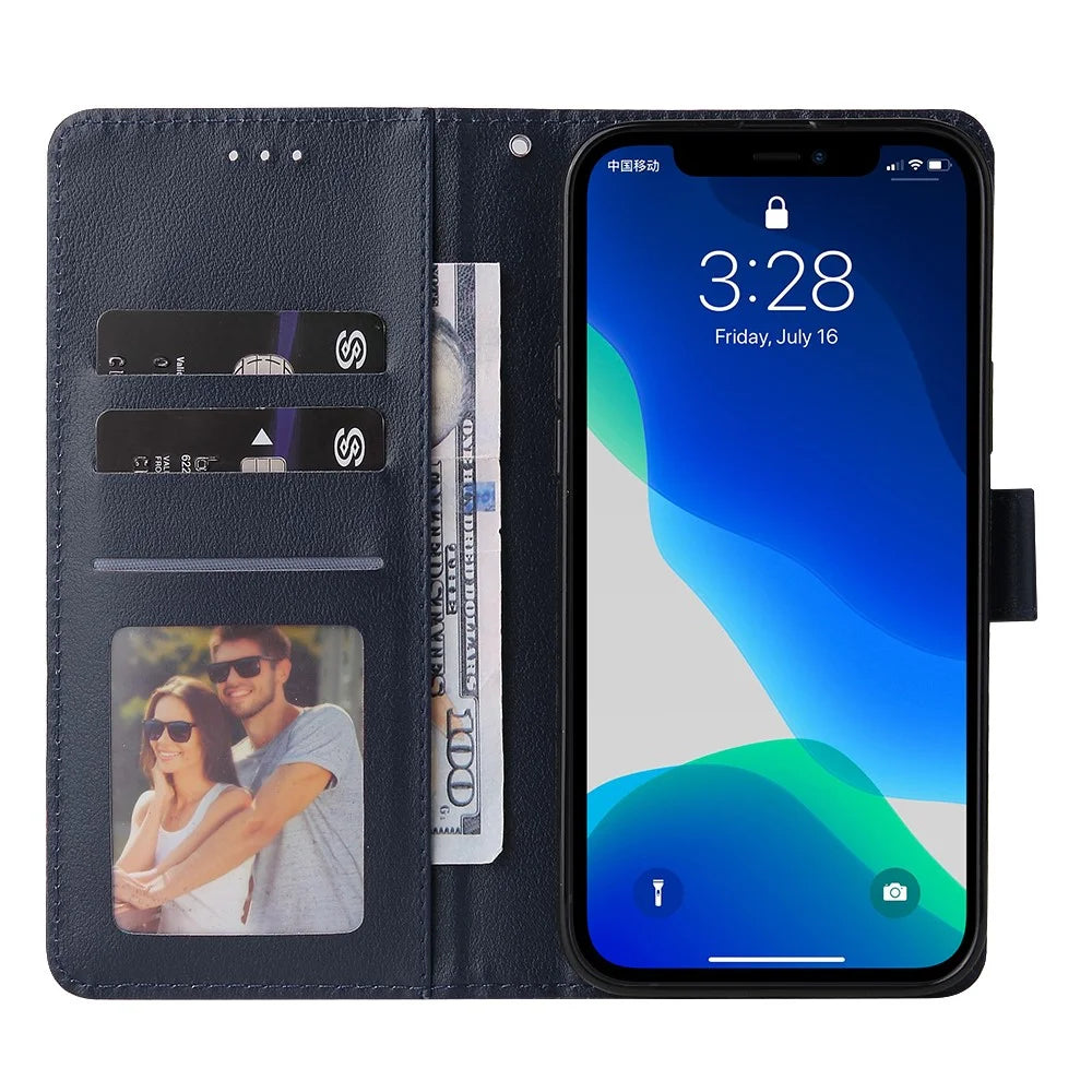 For iPhone 11 Pro Shockproof Case Anti-Scratch PU Leather Wallet Phone Cover - Blue - 2