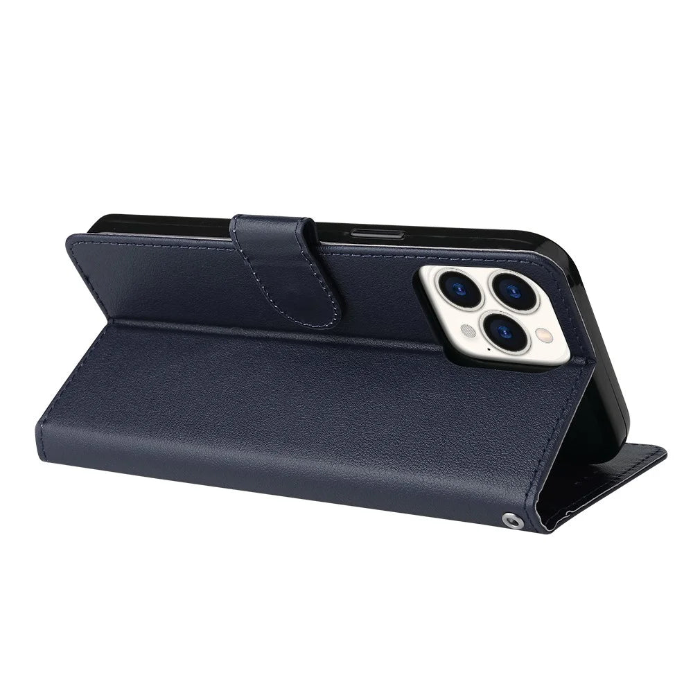 For iPhone 11 Pro Shockproof Case Anti-Scratch PU Leather Wallet Phone Cover - Blue - 4