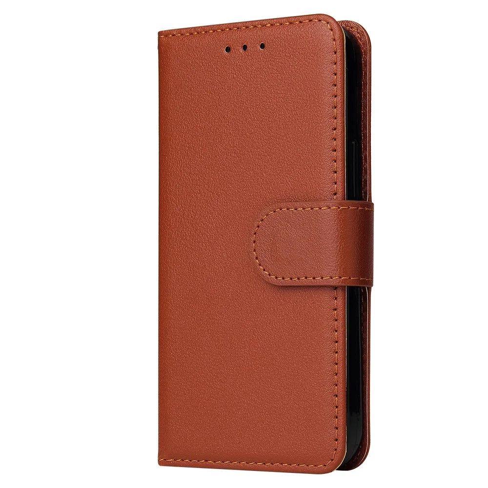 For iPhone 11 Case PU Leather+Shockproof TPU Wallet Phone Cover - Brown - 5
