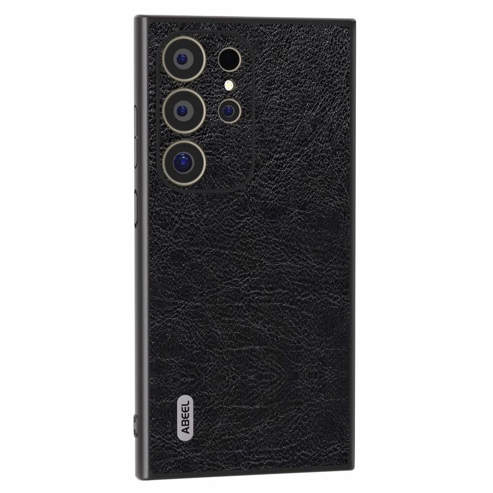 ABEEL For Samsung Galaxy S24 Ultra Case PU Leather Coated PC+TPU Non-Slip Grip Cover - Black - 2
