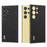 ABEEL For Samsung Galaxy S24 Ultra Case Genuine Cow Leather Litchi Texture Phone Back Cover - Black - 1