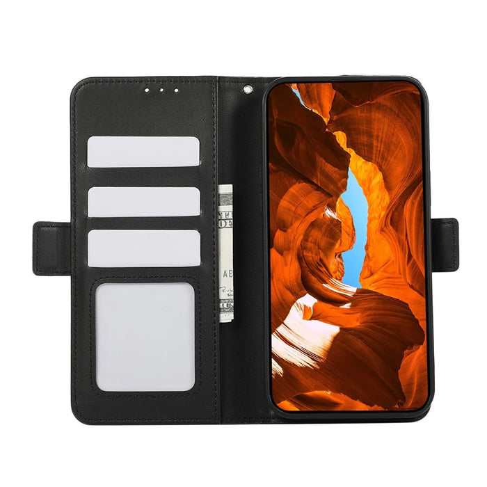 ABEEL For Samsung Galaxy S25+ / S24+ Case RFID Blocking Leather Phone Cover with Wallet Stand - Black - 3