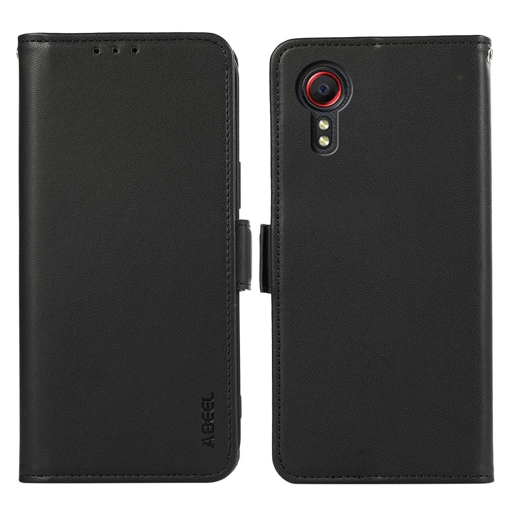 ABEEL For Samsung Galaxy Xcover7 Case RFID Blocking Wallet Drop-Proof Smart Phone Shell - Black - 1