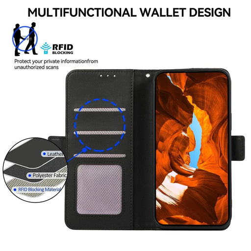 ABEEL For Samsung Galaxy Xcover7 Case RFID Blocking Wallet Drop-Proof Smart Phone Shell - Black - 2