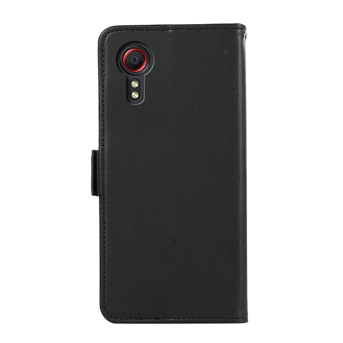 ABEEL For Samsung Galaxy Xcover7 Case RFID Blocking Wallet Drop-Proof Smart Phone Shell - Black - 7