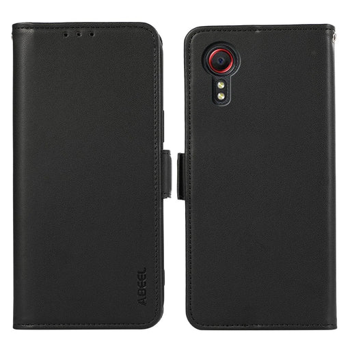 ABEEL For Samsung Galaxy Xcover 5 Stand Case RFID Blocking Wallet Cell Phone Cover - Black - 1