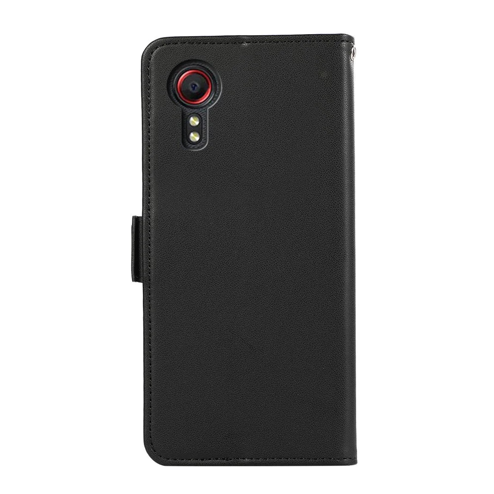 ABEEL For Samsung Galaxy Xcover 5 Stand Case RFID Blocking Wallet Cell Phone Cover - Black - 7