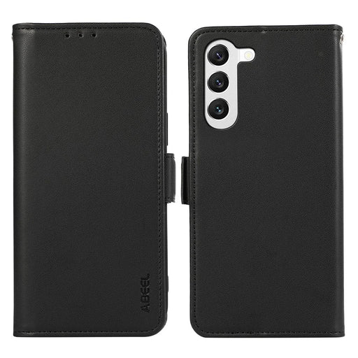 ABEEL For Samsung Galaxy S22 5G TPU+PU Leather Case Phone Stand Wallet RFID Blocking Phone Cover - Black - 1