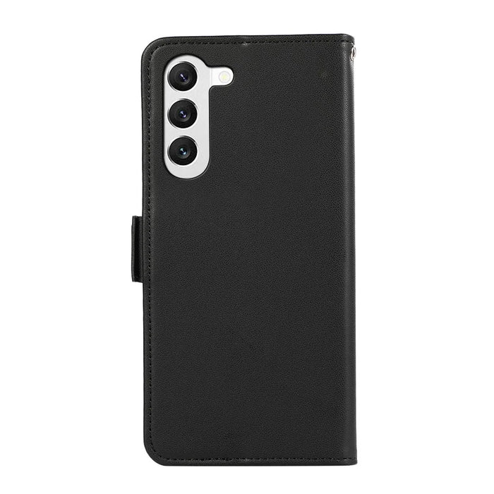 ABEEL For Samsung Galaxy S22 5G TPU+PU Leather Case Phone Stand Wallet RFID Blocking Phone Cover - Black - 7