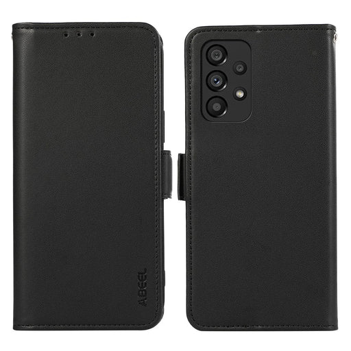 ABEEL For Samsung Galaxy A52 4G / A52 5G / A52s 5G Phone Shell RFID Blocking Wallet PU Leather Stand Case - Black - 1